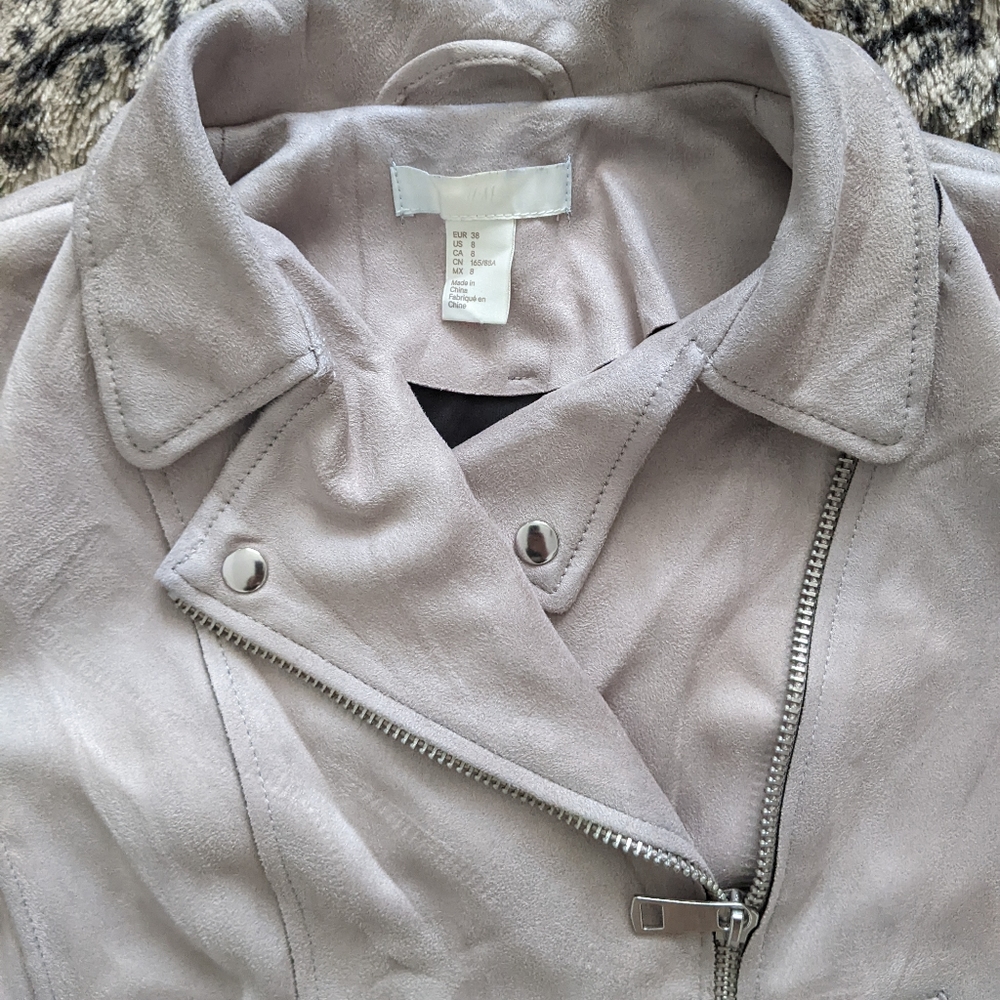 Pink Suede Moto Jacket - Picture 4 of 7
